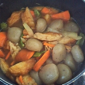 簡単♪切って煮るだけ。めんつゆで野菜天の煮物